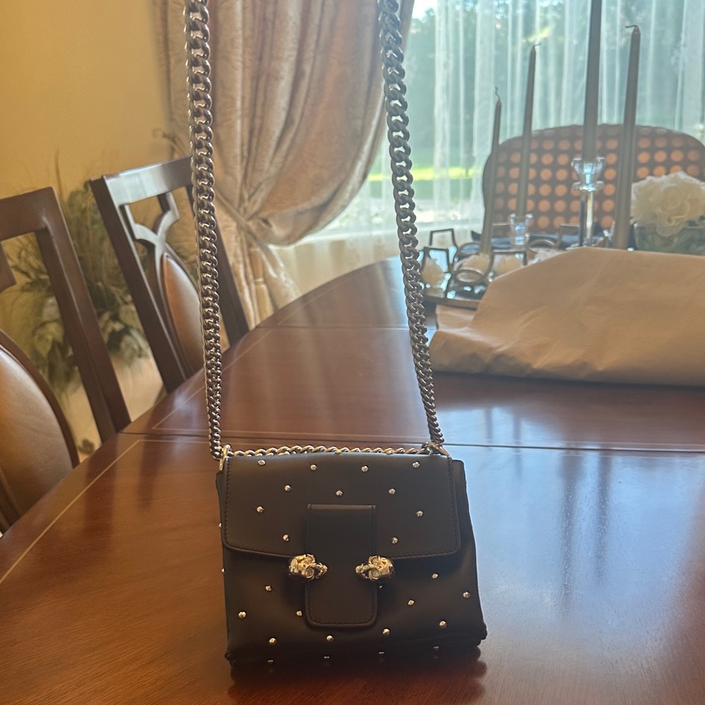 Alexander McQueen Authentic Elegant Black Studded Chain mini Bag. MINT CONDITION - Picture 12 of 13